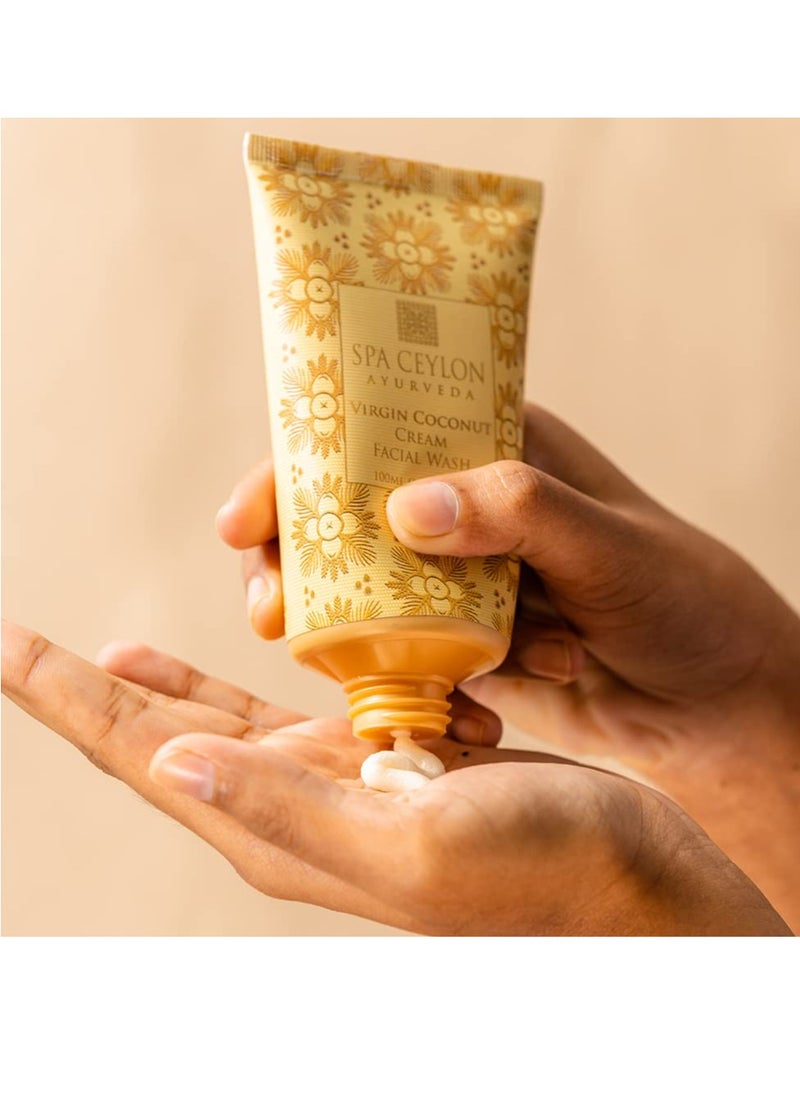 spa ceylon SPA CEYLON VIRGIN COCONUT Cream Facial Wash | Rich & Soft-Foaming | Deep Cleansing | Silicon-Free | 100% Vegetarian | Suitable for all skin types  - Image 2