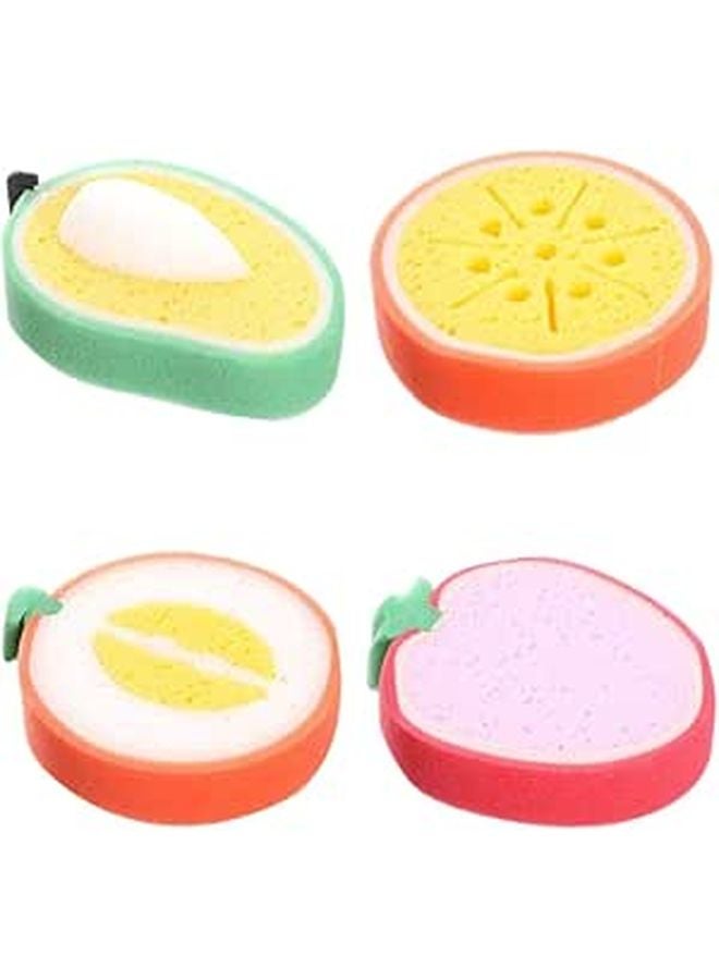 4Pcs Kitchen Cleaning Sponge Scrubber Set Multipurpose Cellulose Sponges For Stubborn Stain Removal Random Color - Image 1