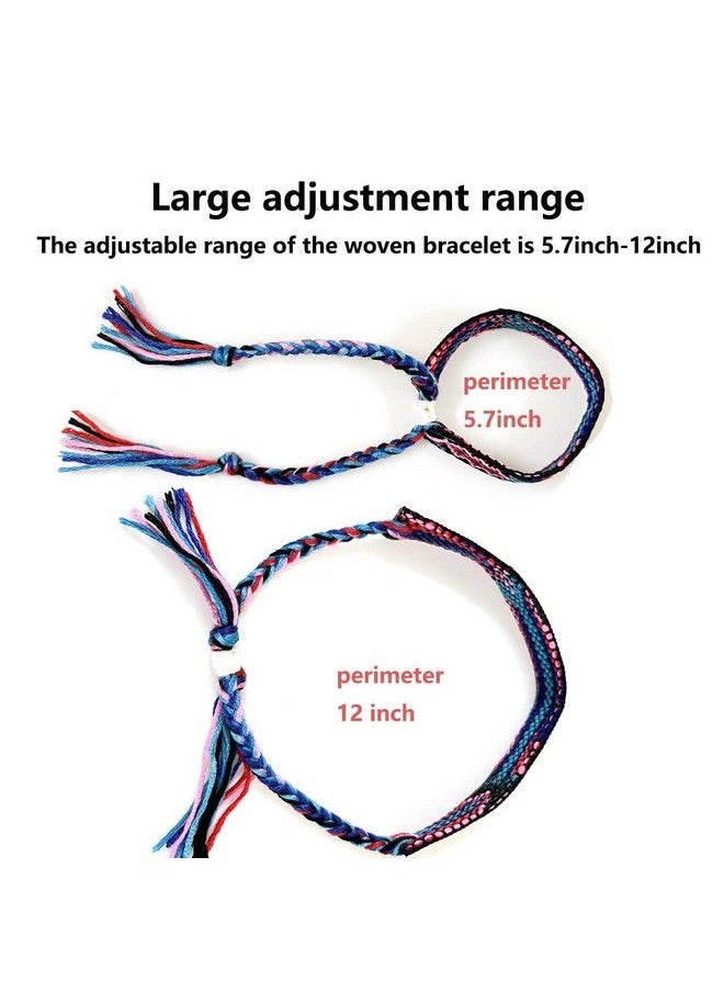 Tangser - Woven Friendship Bracelets Braided Bracelets String Adjustable Nepal Bracelet，Mexico Wave Anklet For Best Friends Kids Women Girls Kids Men Assorted Colorful（12Pcs） - Image 1