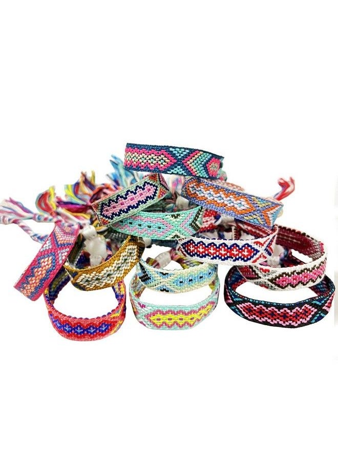 Tangser - Woven Friendship Bracelets Braided Bracelets String Adjustable Nepal Bracelet，Mexico Wave Anklet For Best Friends Kids Women Girls Kids Men Assorted Colorful（12Pcs） - Image 1