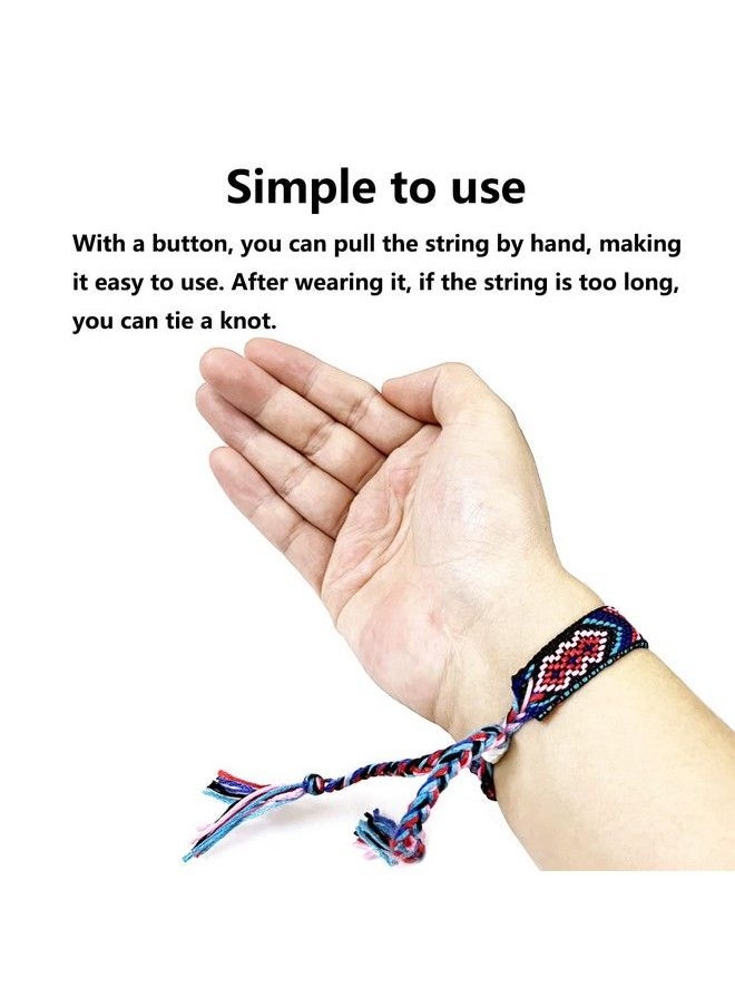 Tangser - Woven Friendship Bracelets Braided Bracelets String Adjustable Nepal Bracelet，Mexico Wave Anklet For Best Friends Kids Women Girls Kids Men Assorted Colorful（12Pcs） - Image 1