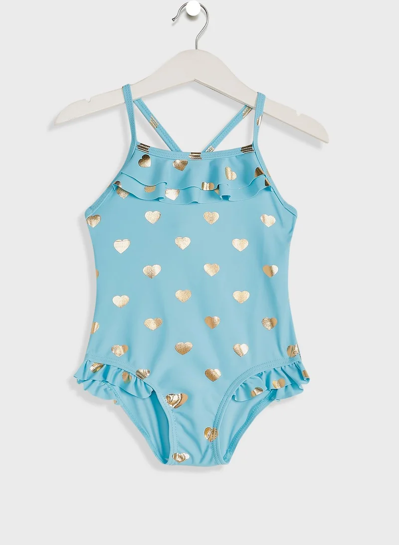 NAME IT Kids Heart Print Swimsuit