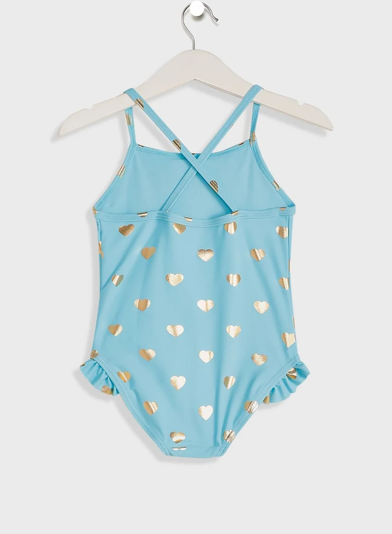 NAME IT Kids Heart Print Swimsuit