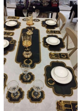 Başak Black Gold American Service 6 Person 19 Piece Runner Set Leather Dinner Presentation Set Embroidered 6-Piece Supla - pzsku/ZEA1B8FE6C8090462790FZ/45/_/1740631203/f50da03d-4102-430c-982a-7baf99f2ea12