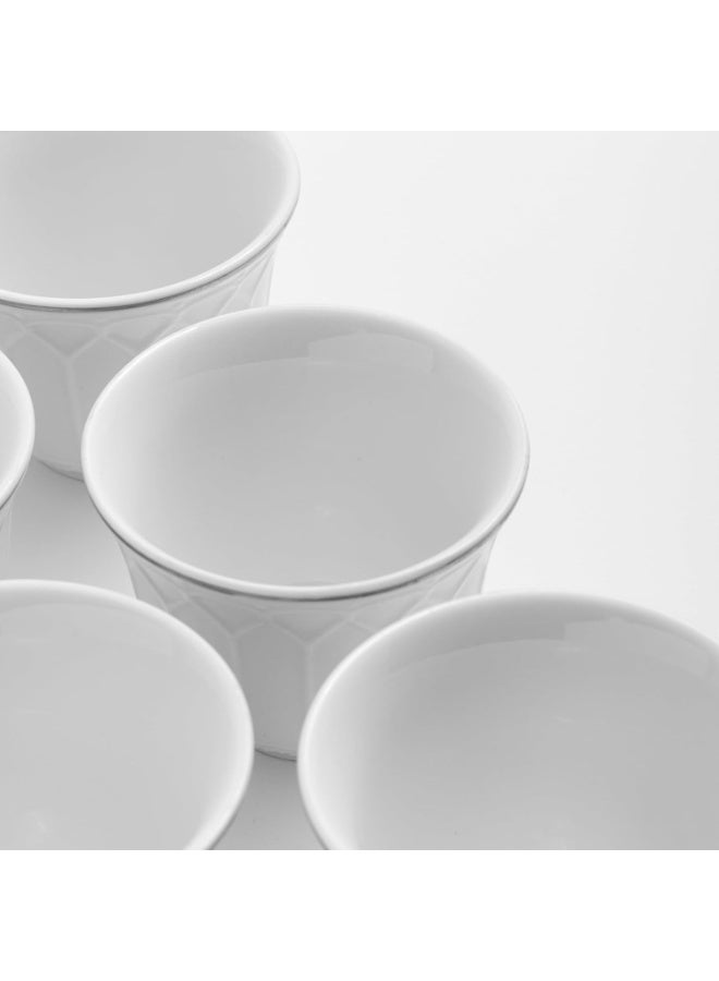 ماستر جولد طقم فناجين قهوة سعودية مكون من 12 قطعة، مصنوعة من البورسلين، سعة 80 مل، بنقوش بارزة | فناجين قهوة مناسبة لتقديم القهوة في مختلف المناسبات والحفلات | أطقم فناجين قهوة للضيافة - Image 3