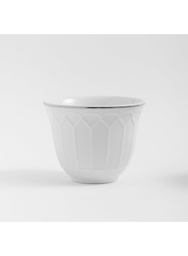 ماستر جولد طقم فناجين قهوة سعودية مكون من 12 قطعة، مصنوعة من البورسلين، سعة 80 مل، بنقوش بارزة | فناجين قهوة مناسبة لتقديم القهوة في مختلف المناسبات والحفلات | أطقم فناجين قهوة للضيافة - Image 2