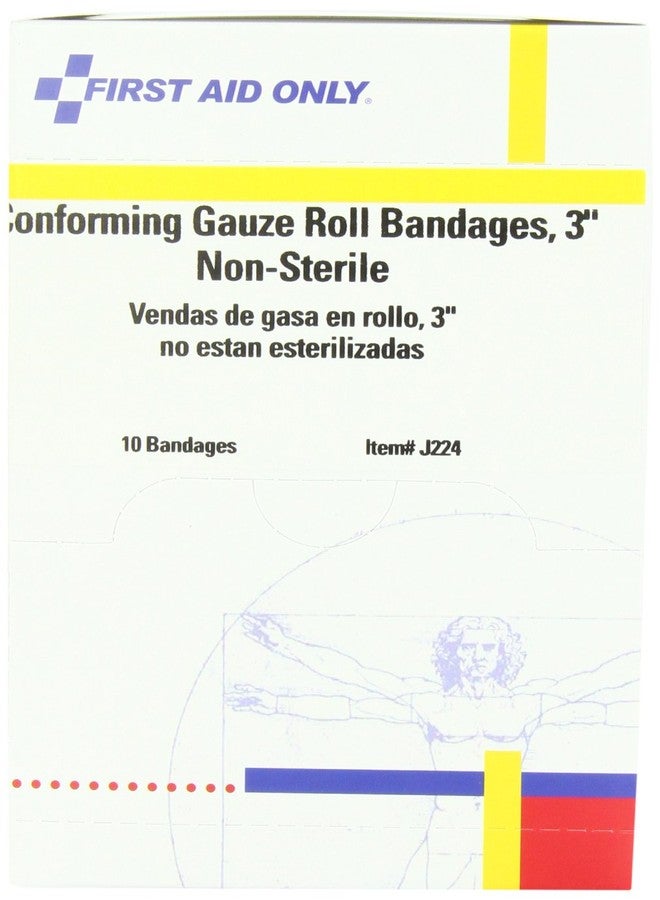 First Aid Only 3 Non-sterile Conforming Gauze Roll Bandage, 10-Count Box - Image 2