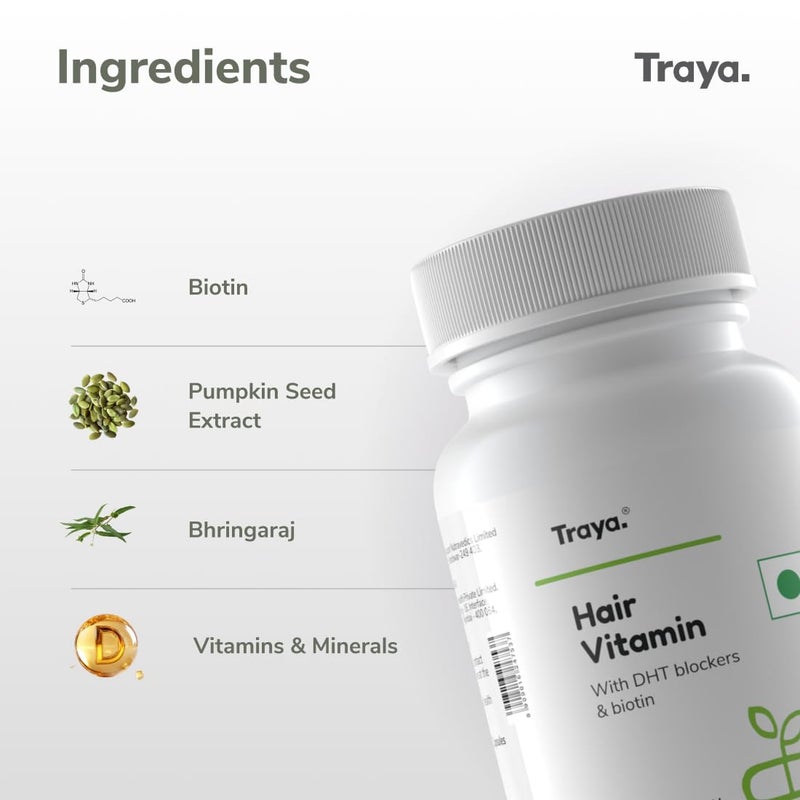 Traya مجموعة نمو ترايا - سيروم راس فيتامينات ودفاع شامبو مع البيوتين وفيتامين ب3 وبهرينجراج وأشواغاندا وريدينسيل وبروكابيل - شعر قوي وصحي 480 جرام - Image 3