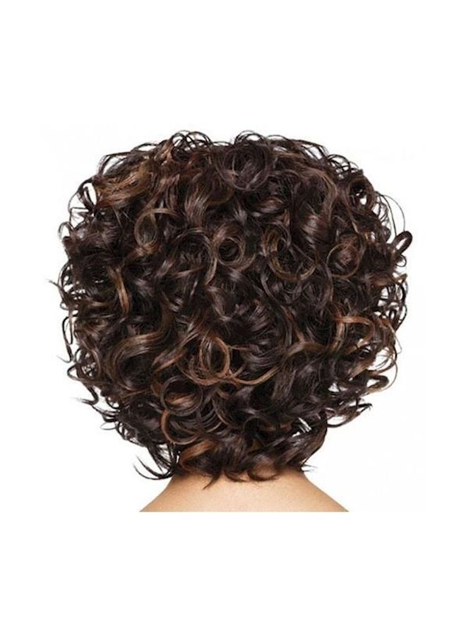 NIBEMINENT Short Curly Hair Wig Brown - Image 2