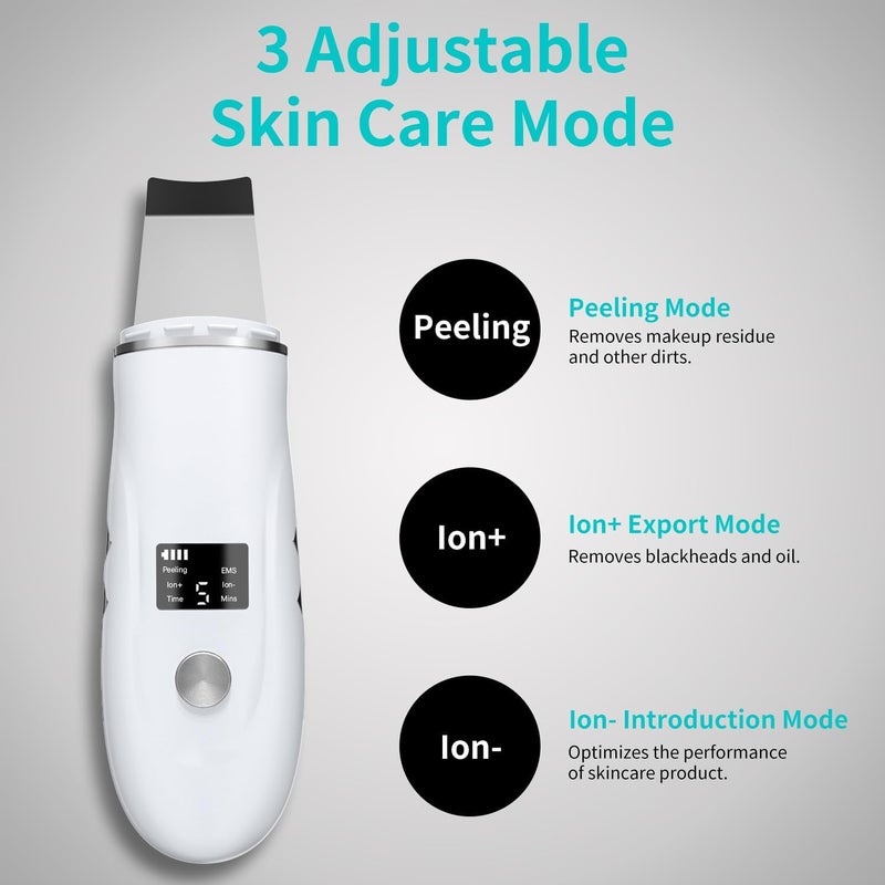 4 in 1 rechargeable blackhead shovel, pore cleaning and exporting instrument (white) - Image 5