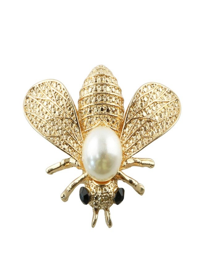 Tegg 6PCS 31x41mm Gold Plated Pearl Rhinestone Flatback Charm Aluminium Alloy Bee Buttons Embellishment for Jewelry Making DIY Crafts - Image 5