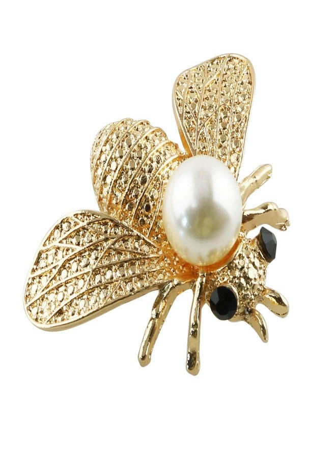 Tegg 6PCS 31x41mm Gold Plated Pearl Rhinestone Flatback Charm Aluminium Alloy Bee Buttons Embellishment for Jewelry Making DIY Crafts - Image 2