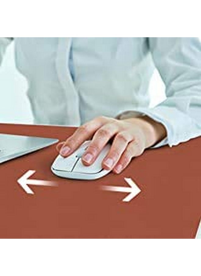 Leeonz ® Dual-Sided Leather Desk Pad, Mouse Pad,Office Desk Mat,Non-Slip Pu Leather Desk Blotter,Laptop Desk Pad,Waterproof Desk Writing Pad For Office And Home (Brown + Grey, 60 X 30 Cm)  - Image 4