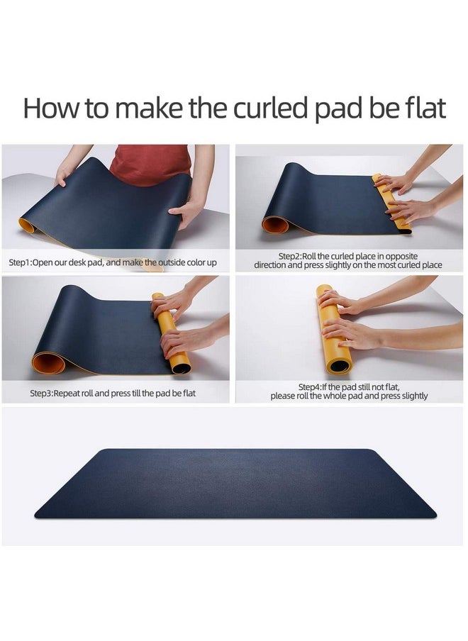 Leeonz ® Dual-Sided Leather Desk Pad, Mouse Pad,Office Desk Mat,Non-Slip Pu Leather Desk Blotter,Laptop Desk Pad,Waterproof Desk Writing Pad For Office And Home (Brown + Grey, 60 X 30 Cm)  - Image 5