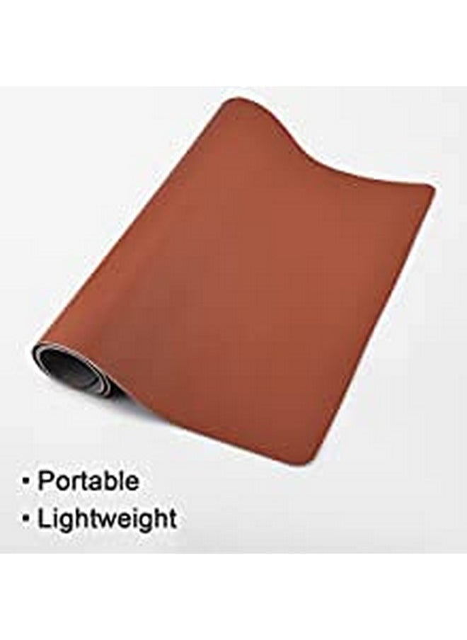 Leeonz ® Dual-Sided Leather Desk Pad, Mouse Pad,Office Desk Mat,Non-Slip Pu Leather Desk Blotter,Laptop Desk Pad,Waterproof Desk Writing Pad For Office And Home (Brown + Grey, 60 X 30 Cm)  - Image 2