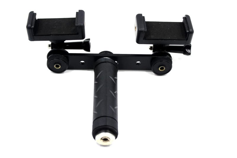 SHOPEE مثبت يدوي مزدوج للأجهزة المحمولة للهواتف الذكية أو كاميرات GoPro. متوافق مع آيفون، سامسونج جالاكسي، HTC، إلخ، أسود - Image 3