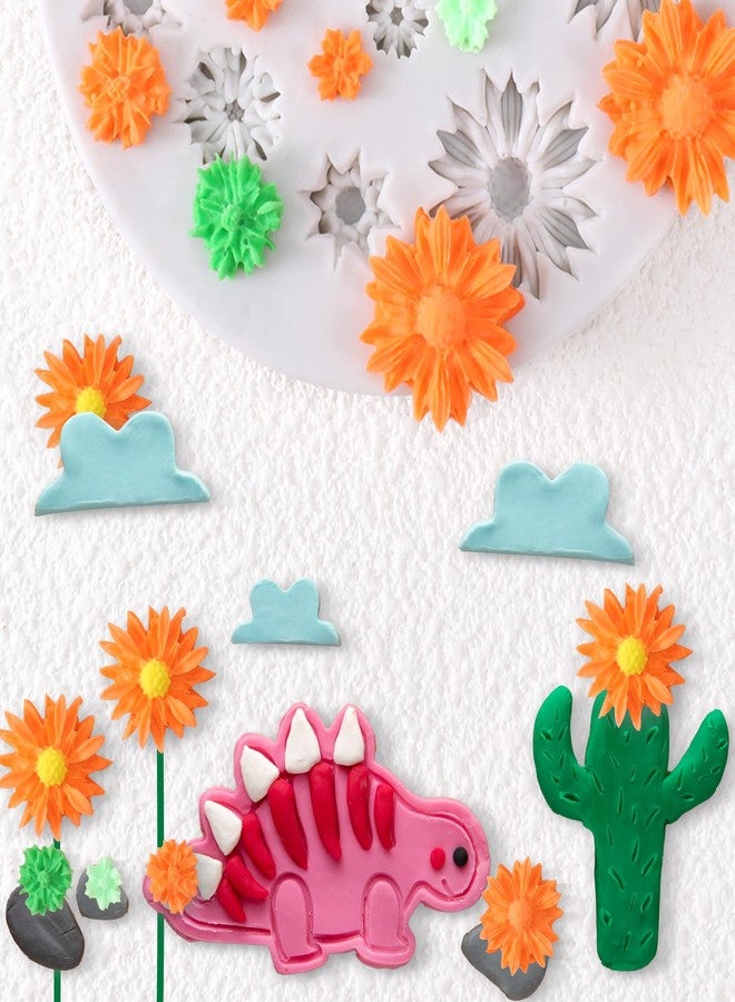 Styquenzer Daisy Flower Polymer Clay Molds, 13 Cavity Miniature Clay Molds Silicone Daisy Mold Clays Mold for Crafts Air Dry for DIY Jewelry Making Cake Decoration and Earrings - Image 3