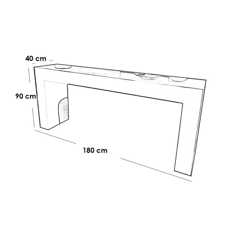 بيتك كونسول و 2 بوف خشب سنديان و بوكليه - اسود واوف وايت - Image 2