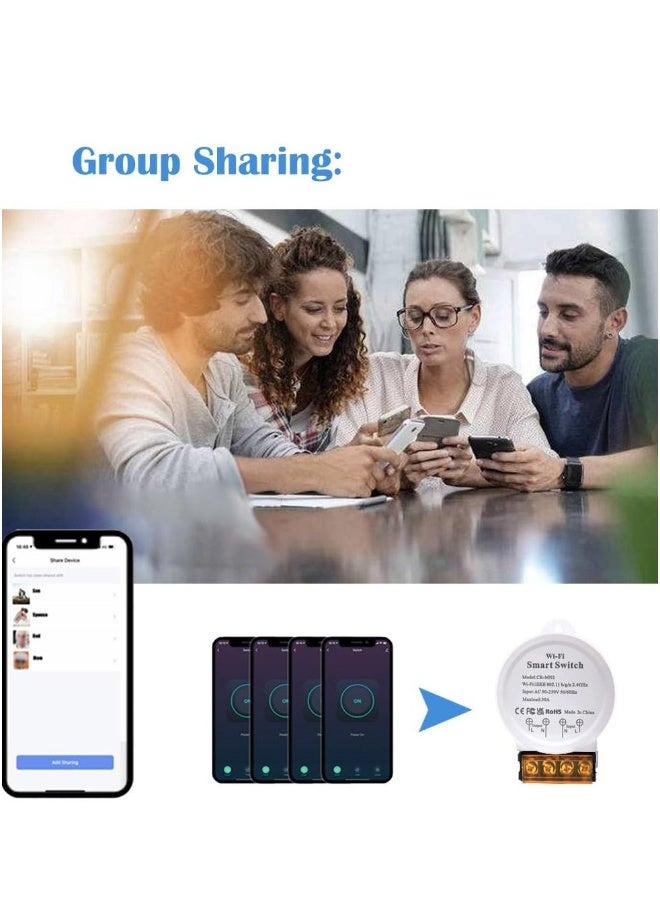 30A Smart Power WiFi Smart Switch, DIY Wireless Remote Control Module with Smart Life App，Voice Control, Compatible with Echo and Google Home,Timer Function(White) - Image 5