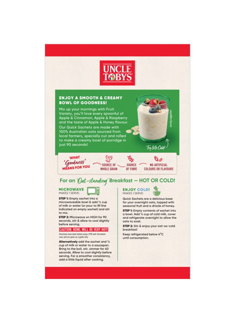 Uncle Tobys Oats Quick Sachets Fruit Variety Porridge - Image 2
