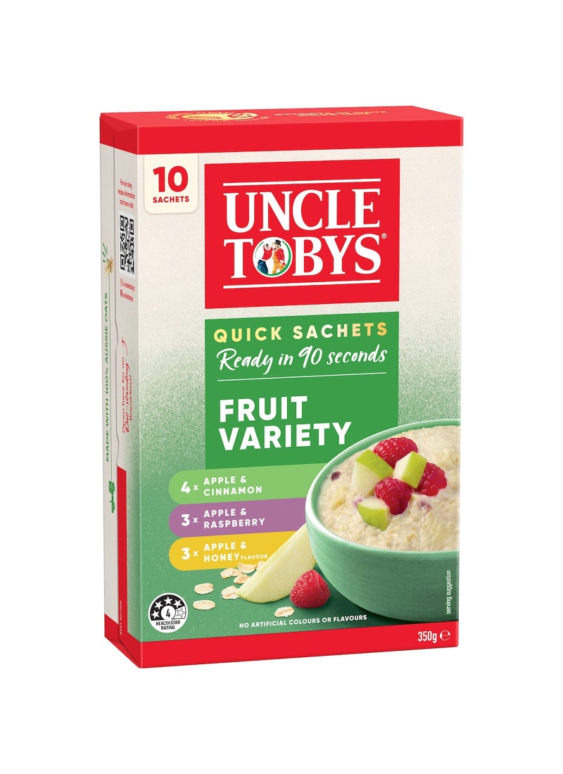 Uncle Tobys Oats Quick Sachets Fruit Variety Porridge - Image 1