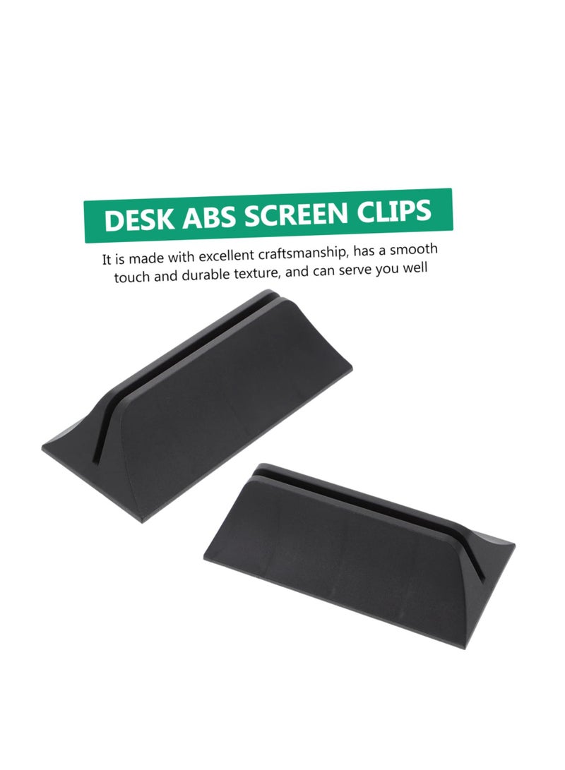 SYOSI 8PCS Screen Bracket Desktop Stand, Moveable Desk Clear Shelves Sneeze Guard Stand Sign Clear Label Holder, Useful Privacy Screen Holders Desk Screen Clips Partition Clips Mosaic Base - Image 2