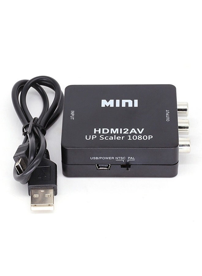 Generic - HDMI to RCA Adapter Composite Video Converter 1080P Supports PAL/NTSC Output Formats, Suitable for Set-Top Boxes, Xbox, VHS, VCR, DVD - Image 1