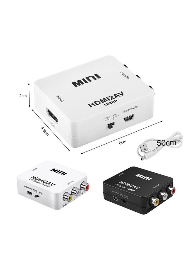 Generic - HDMI to RCA Adapter Composite Video Converter 1080P Supports PAL/NTSC Output Formats, Suitable for Set-Top Boxes, Xbox, VHS, VCR, DVD - Image 1