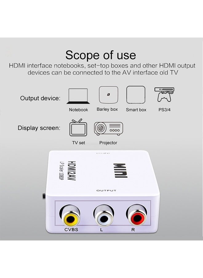 Generic - HDMI to RCA Adapter Composite Video Converter 1080P Supports PAL/NTSC Output Formats, Suitable for Set-Top Boxes, Xbox, VHS, VCR, DVD - Image 1