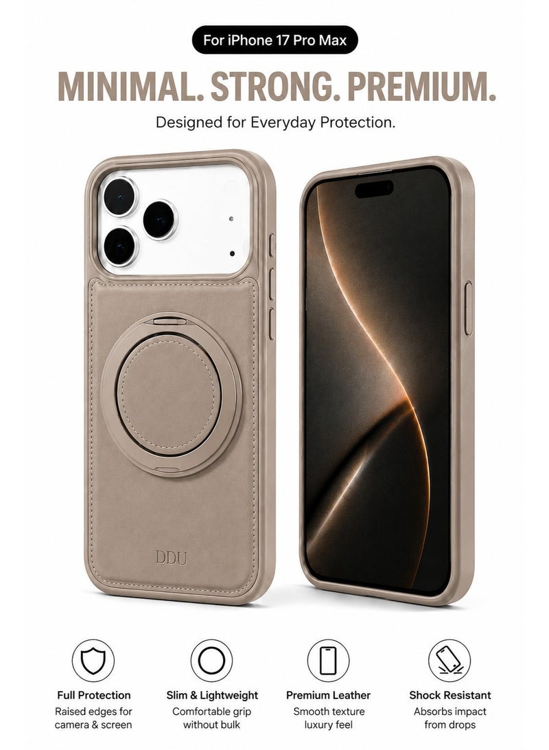 حافظة iPhone 17 Pro Max مغناطيسية مع حامل حلقي، غطاء هاتف مقاوم للصدمات مزود بحامل قابل للطي ومتوافق مع MagSafe. - Image 3