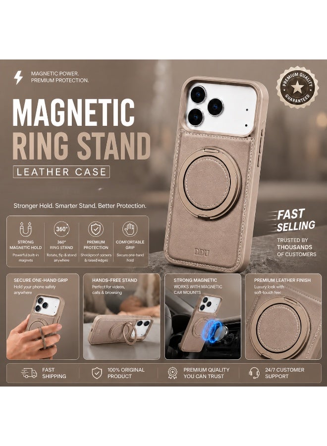 حافظة iPhone 17 Pro Max مغناطيسية مع حامل حلقي، غطاء هاتف مقاوم للصدمات مزود بحامل قابل للطي ومتوافق مع MagSafe. - Image 5