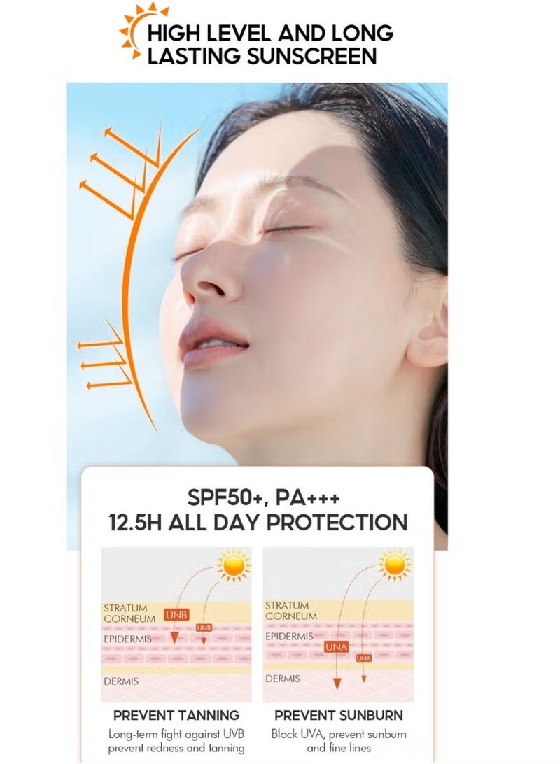 Sunscreen Cream Superior Sun Protection Whitening SPF50+/PA+UVA/UVB Protection+Antioxidants Color Corrector 50g  - Image 2
