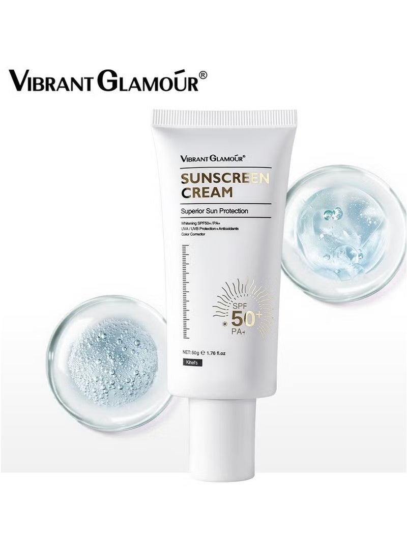Sunscreen Cream Superior Sun Protection Whitening SPF50+/PA+UVA/UVB Protection+Antioxidants Color Corrector 50g  - Image 1