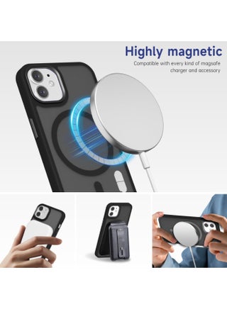 Magnetic Case for iPhone 13 6.1-Inch Compatible with MagSafe, Translucent Matte Back Slim Shockproof Phone Cover (Black) - view 5