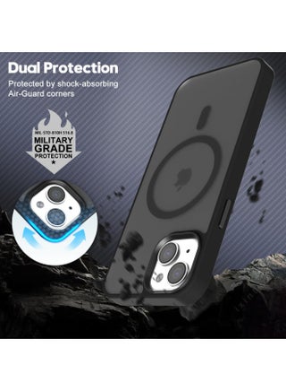 Magnetic Case for iPhone 13 6.1-Inch Compatible with MagSafe, Translucent Matte Back Slim Shockproof Phone Cover (Black) - view 2