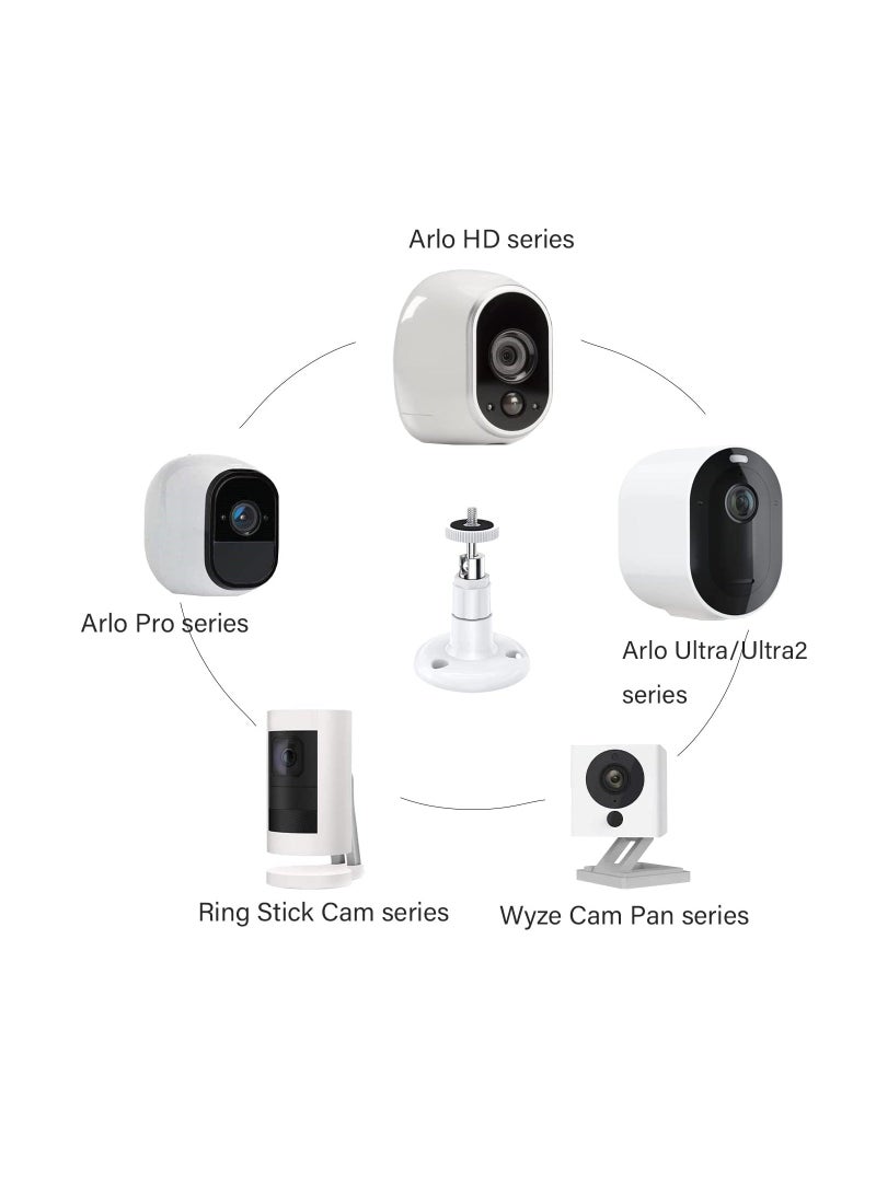 Y&D 360 Degree Adjustable Indoor/Outdoor Security Bracket, Wall Mount Compatible with Arlo Pro/ Pro 2/ 3/ 4 and for Ring Stick Up/ Indoor Cam Battery, Wyze Pan/ Outdoor (4 Pack, White)  - Image 4