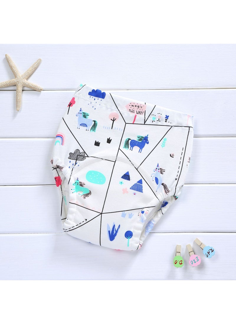 Korean 4-Layer Muslin Diaper Waterproof Reusable Cotton Training Pants for Newborn Colored Horse 