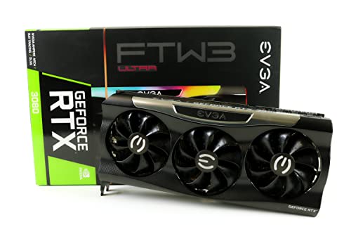 EVGA GeForce RTX 3080 FTW3 Ultra Gaming، 10G-P5-3897-KL، 10GB GDDR6X، تقنية iCX3، إضاءة LED ARGB، لوحة خلفية معدنية، LHR (مجددة) - Image 1