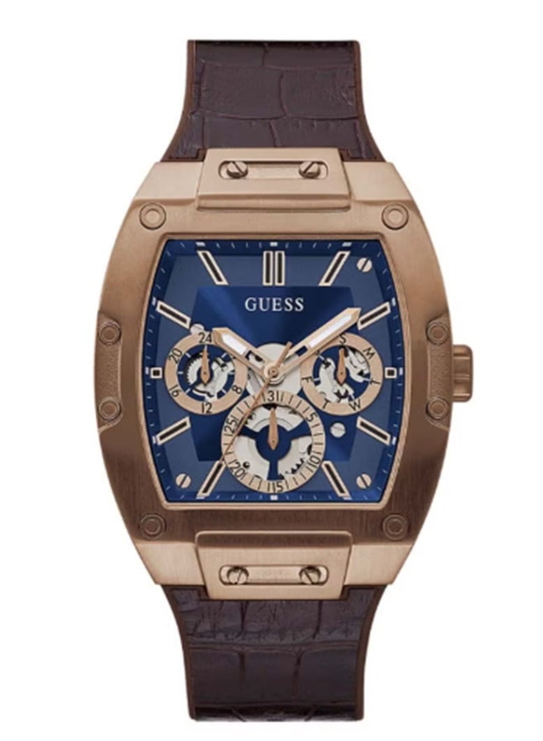 GUESS Men's Phoenix Water Resistant Leather Analog Watch GW0202G2 - 43 mm - Brown  - Image 1