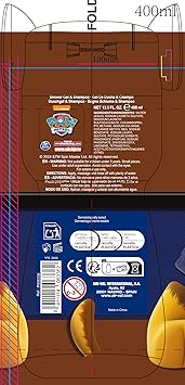 Air Val Paw Patrol Chase 2in1 Vegan Shower Gel Shampoo for Kids Adults 90 Natural Ingredients Hydrating Gentle Formula Dermatologically Tested Pleasant Scent Fun 3D Bottle Ages 3 400ml - Image 4