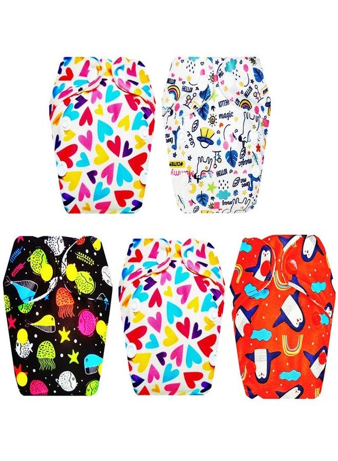 Dumbledo Premium Newborn Cloth Diaper with Integrated Soaker (Pack of 5) | Hypoallergenic | 6-Layer Absorbent Pad | Travel Friendly | Trusted by Moms | 0 - 4 Months | Unisex Baby - Image 1