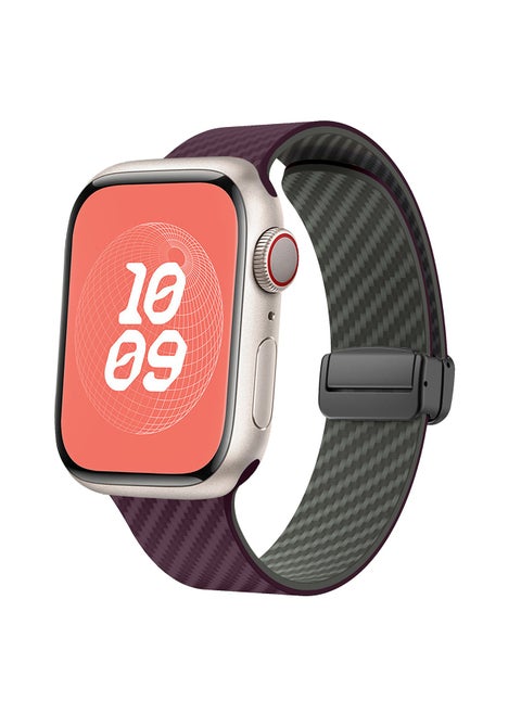 Bands Compatible with Apple Watch 38mm 40mm 41mm Series 9/8/7/SE/6/5/4/3/2/1 IWatch Ultra/Ultra 2/ Silicone Strap With Magnetic folding Buckle, Quick Release Silicone Straps for Women Men
