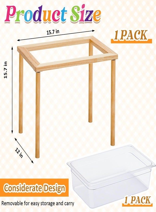 Uiifan طاولة حسية من الخشب والرمل والماء من Uiifan، هدية فنية تفاعلية للأطفال الصغار، مناسبة للفصول الدراسية ورياض الأطفال ودور الحضانة، لتعلم اللعب بالماء والرمل (15.8 × 12 × 15.8 بوصة) (للأطفال من عمر سنتين إلى أربع سنوات) - Image 3