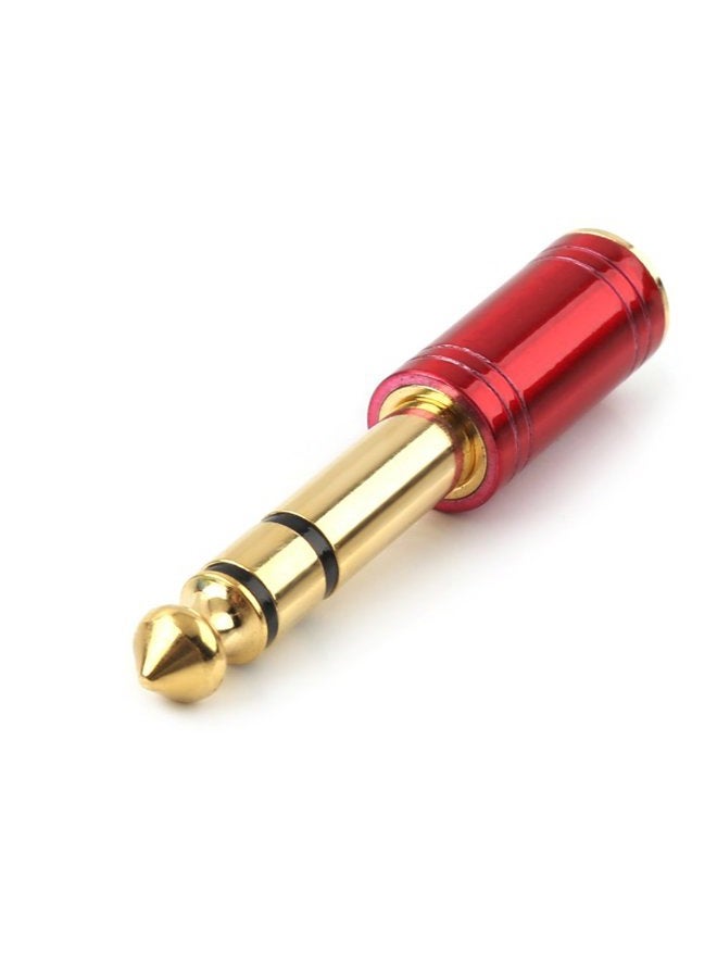 MOBOREST 1/4 Male to 1/8 Female Pure Copper Adapter, 6.35mm Stereo Male to 3.5mm Plug Jack Female Stereo Adapter Red 2-Pack - Image 5