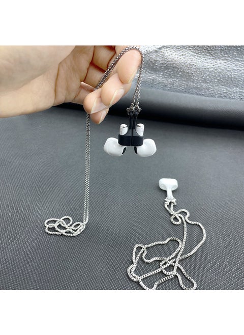 For Airpods3 Headset Anti-lost Rope Silicone Magnetic Anti-lost Lanyard Apple Pro2 Bluetooth Headset Anti-lost Rope-Color:[Magnetic Anti-lost Chain] Black-Model:Bare Metal Without Packaging