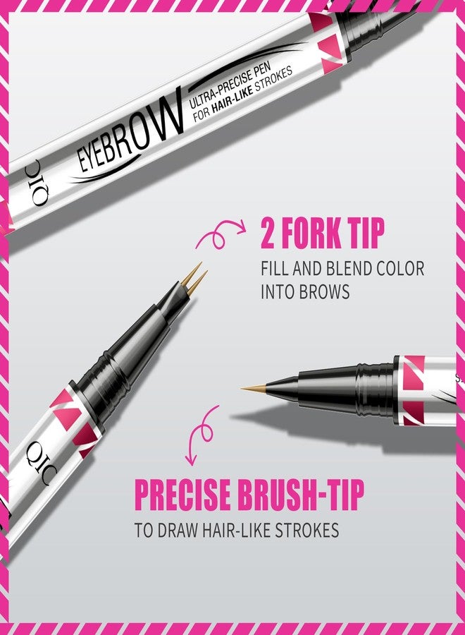 W3W Microblading Eyebrow Pencils for Women - Eyebrow Pen 2-in-1 Dual-Ended Eye Brow Pencil with Precise 2-Fork-Tip & Brush-Tip Waterproof Eyebrow Pen for Hair-Like Brows, Last All Day, Black Brown - Image 3