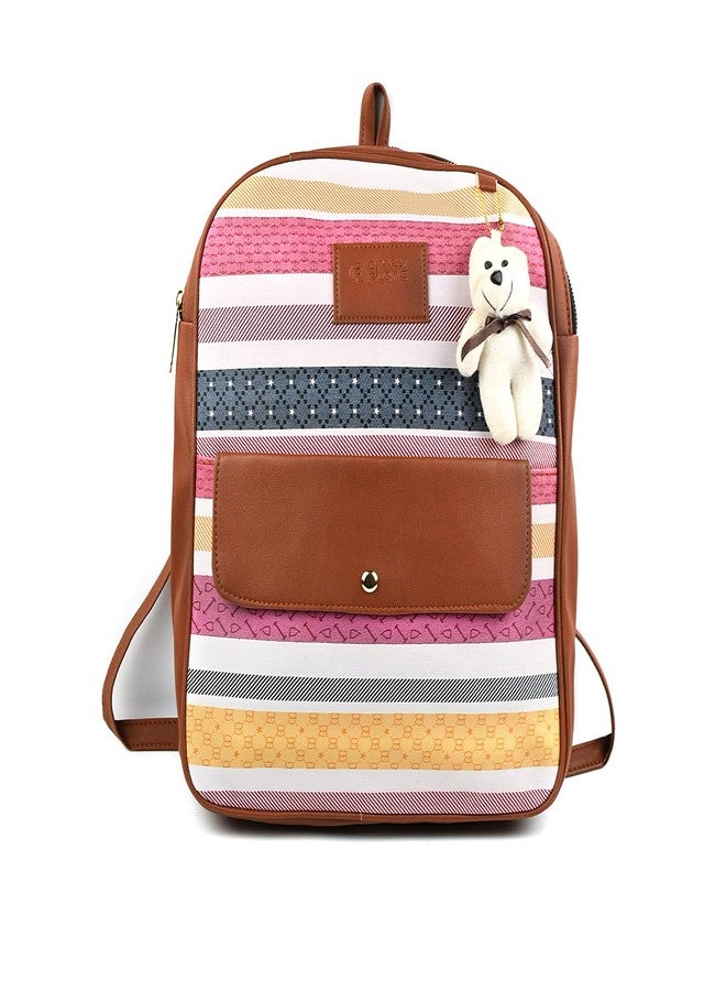 Dishan Small 1 L Backpack Large Capacity Fasion Style Casual, Travel Girls/Women Shoulder Bag (Brown) - Image 2