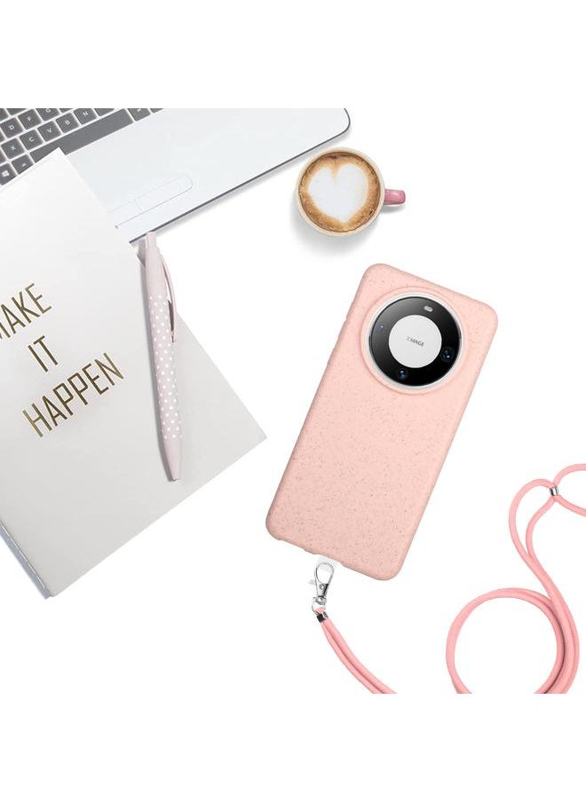 Zaboon - Case For Huawei Mate 60 Pro Wheat MagSafe Magnetic Straw Material + TPU Phone Case with Lanyard - Image 1