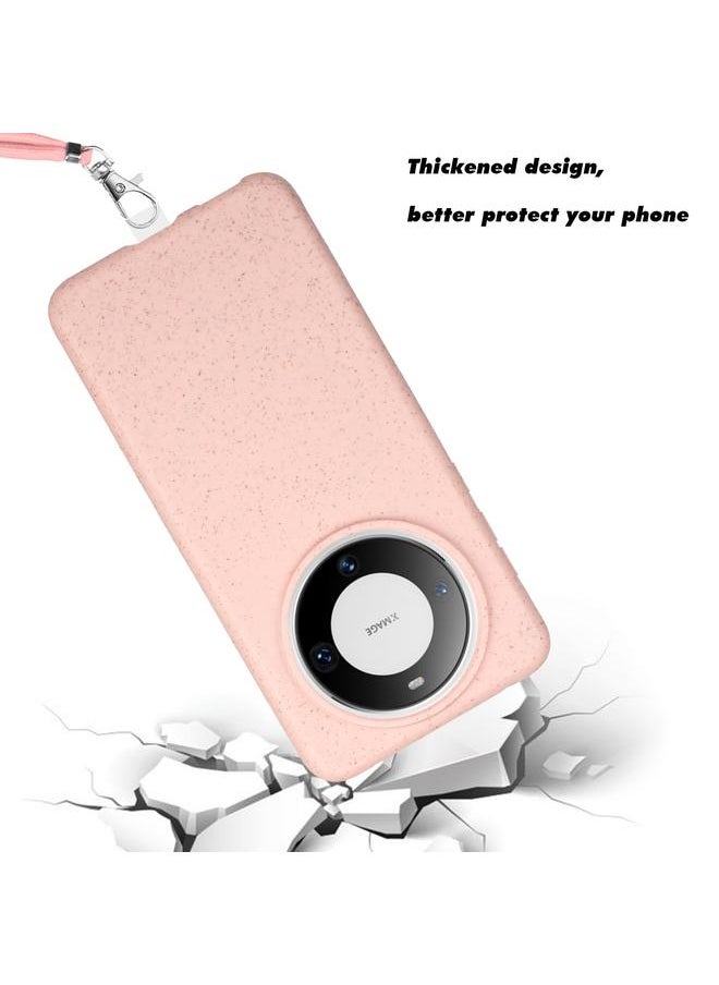 Zaboon - Case For Huawei Mate 60 Pro Wheat MagSafe Magnetic Straw Material + TPU Phone Case with Lanyard - Image 1