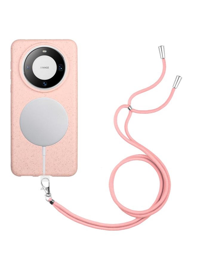 Zaboon - Case For Huawei Mate 60 Pro Wheat MagSafe Magnetic Straw Material + TPU Phone Case with Lanyard - Image 1
